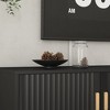 Chic Crate - 80" Mid-Century Media Console w/ LED Lights & Storage - Walnut & Brass TV Stand - 4 of 4