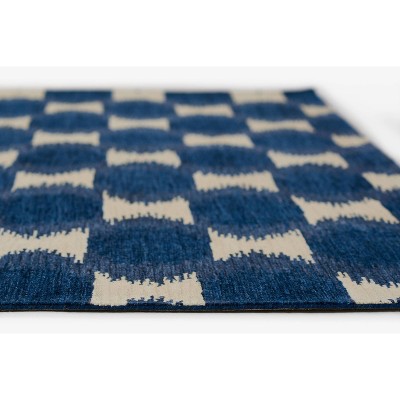 Chiara Navy Blue Hand Tufted Wool Area Rug 5' x 8'