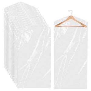 Generic 20 Pack Plastic Garment Bags Clear Dress Covers for Hanging Transparen - 1 of 4