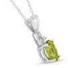 Pompeii3 5/8ct Oval Peridot & Diamond Solitaire Pendant 14K White Gold With 18" Chain - 2 of 4