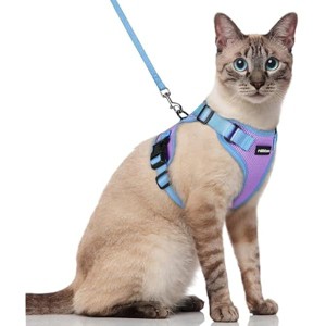 rabbitgoo Cat Harness and Leash Set, Escape , Easy Control Breathable Kitten Jacket with Reflective Strips, Purple & Blue, S - 1 of 1