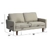 Linen Sofa Modern Couch Comfy Loveseat with Wooden Legs for Living Room, Bedroom, Office - 2 of 4