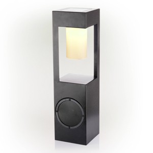 Outdoor Metal Lantern with LED & Bluetooth Speaker, Solar-Powered - Alpine Corporation - 1 of 4