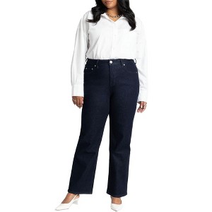 ELOQUII Women's Plus Size The Naomi Comfort Stretch Straight Leg Jean - 1 of 4