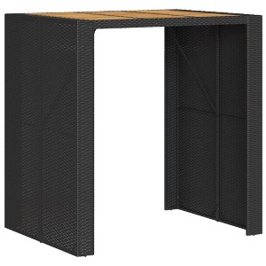 vidaXL Garden Bar Table Black Poly Rattan Large UV-resistant materials - 1 of 4