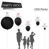 PartyWoo Balloons Black Matte 36 18 12 10 5 Inch 100 pcs - 2 of 4