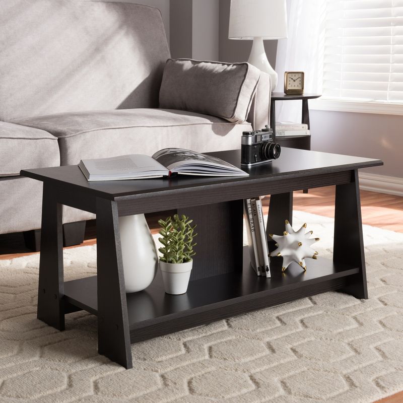 Fionan Modern and Contemporary Finished Coffee Table Dark Brown - Baxton Studio, 6 of 9