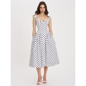 knee length dresses for ladies Spaghetti Strap Pleated Circle Midi Dress