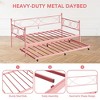 Jojoka Twin Metal Daybed with Pull-Out Trundle | Durable Steel Frame with Headboard | Space-Saving Sofa Bed for Bedroom or Guest Room - 4 of 4