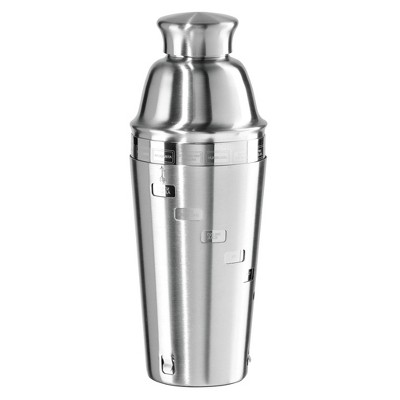 Oggi 34oz Stainless Steel Dial a Drink Cocktail Shaker: Hand Wash, 11.25" Height, 1.4 lbs, Silver, 4.88" Width & Depth