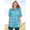Woman Within Women's Plus Size Petite Short-Sleeve Button Down Seersucker Shirt - 4 of 4