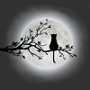 Men's Design By Humans The Cat and The Moon By Maryedenoa T-Shirt - 2 of 4