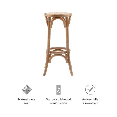 Rae Rustic Beige Elm Wood Backless Bar Stool