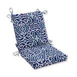 Outdoor/Indoor New Damask Marine Squared Corners Chair Cushion - Pillow Perfect