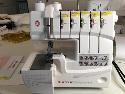Singer 14t968dc Professional 2 To 5 Thread Stitch Self Adjusting Serger  Sewing Machine With 1,300 Stitch Per Minute Capacity And Accessories, White  : Target