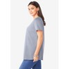 Roaman's Plus Size Cotton Ultimate V-Neck Tee - 4 of 4