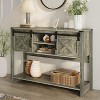 Heynemo Entryway Table with Storage Cabinets with Sliding Barn Door & Adjustable Shelf for Hallway, Living Room, Foyer - 2 of 4