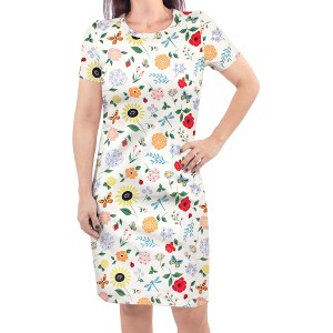 Touched by Nature Womens Organic Cotton Short-Sleeve Dress, Flutter Garden - 1 of 1