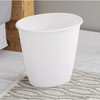 Home Mart Goods White Plastic Bathroom Office Kitchen Trash Can Wastebasket 1.5 Gallon - Set of 2 - 2 of 4