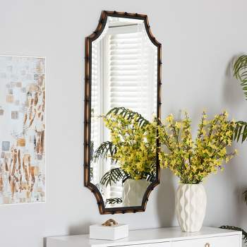 Baxton Studio Lieven Rustic Glam and Luxe Two-Tone Light Brown and Black Finished Metal Accent Wall Mirror
