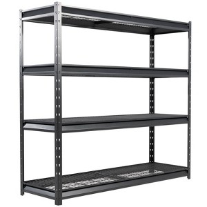 Atlas Shelving 4-Tier 77"x24"x72" 10000lbs Heavy Duty Steel Shelving Dark Gray: Adjustable Rust-Resistant Utility Storage - 1 of 4