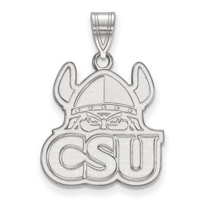 Black Bow Jewelry 10k White Gold Cleveland State Vikings NCAA Large Pendant