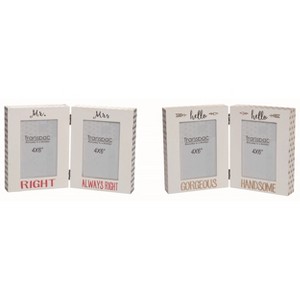 Transpac Valentines Day MDF Love You More Fold Frame Set of 2 - 1 of 1