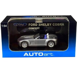 Ford Shelby Cobra Concept Tungsten Silver Metallic with Gray Stripes 1/64 Diecast Model Car by Autoart - 1 of 3