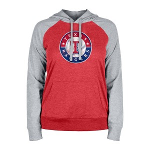 MLB Texas Rangers Women's Lightweight Bi-Blend Hooded Sweatshirt - 1 of 4
