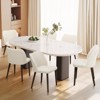 Set of 2 Modern Upholstered Dining Chairs with Padded Seat and Wood Legs, Fabric Side Chairs for Kitchen, Dining Room, or Café - 2 of 4