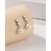 Molenia Pearl Earrings for Women, 925 Sterling Silver Shell Pearl Dangle Drop Earring Small Zircon Dangling Charm Dainty Jewelry - 3 of 4