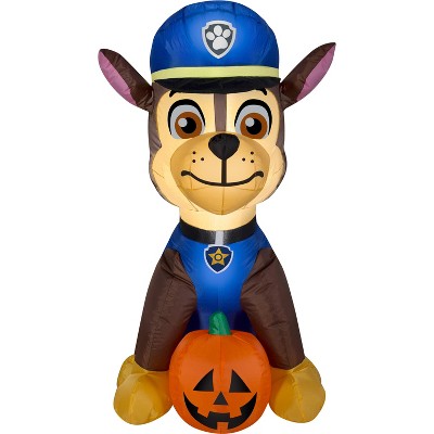 Gemmy Airblown Inflatable Paw Patrol Chase w/Pumpkin Nick, 3 ft Tall, Multicolored