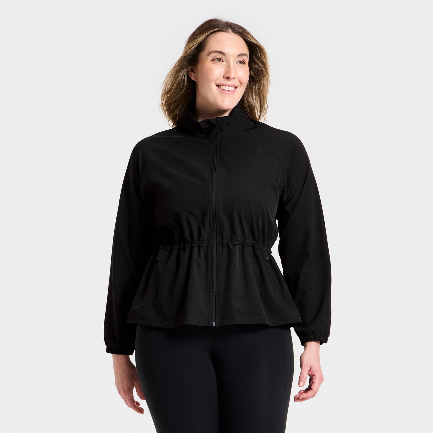 Женская куртка All In Motion Woven Peplum, цвет: Чёрный — фото 4