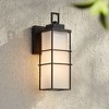 John Timberland Gilbert 11 1/2" High Modern Outdoor Wall Light Fixture Mount Porch House Exterior Outside Weatherproof Matte Black Metal Glass Shade - 2 of 4