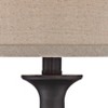 Regency Hill Ben 25" High Candlestick Traditional Table Lamps Set of 2 WiFi Smart Socket Dark Bronze Metal Living Room Bedroom Bedside Beige Shade - 4 of 4