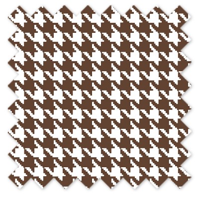 Brown and White Houndstooth Cotton Light-Filtering Curtain Panel
