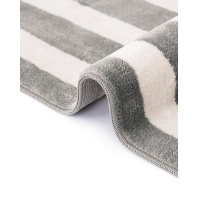 Gray and Ivory Rectangular Synthetic Kids Rug, 9' x 12'