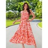 INSPIRE CHIC Women's Summer Boho Smocked Square Neck Cap Sleeve Ruffle Floral Flowy Tiered Maxi Sundress - 2 of 4