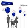 PartyWoo Balloons Royal Blue Dark Matte 18 12 10 5 Inch 140 pcs - 2 of 4
