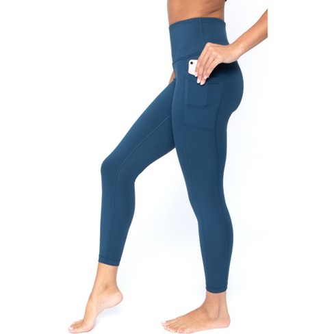 Yogalicious - Women's High Waist Side Pocket 7/8 Ankle Legging - White -  Medium