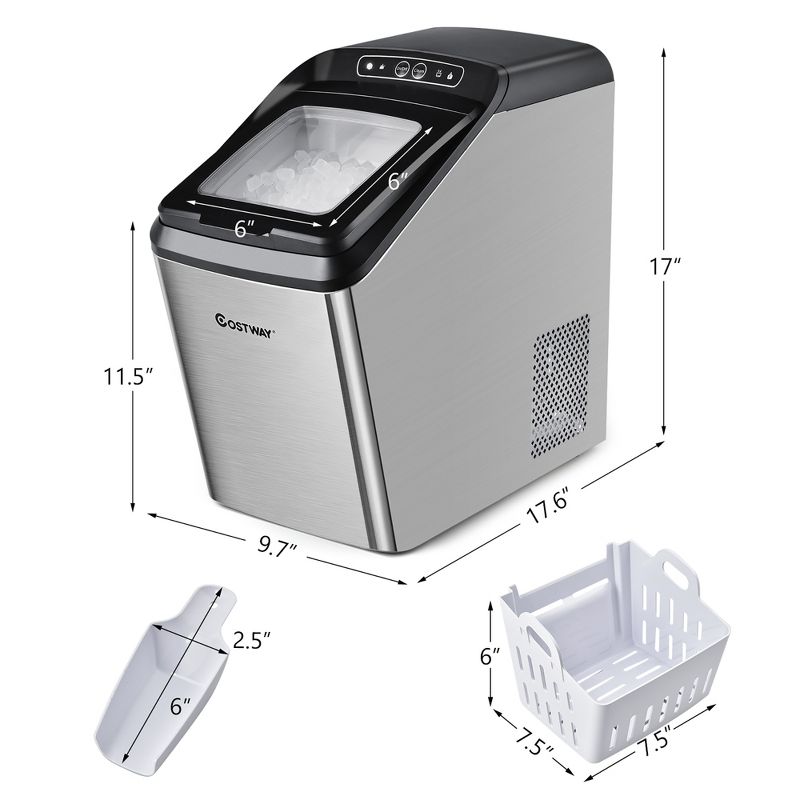 Nugget Ice Maker Machine Countertop Chewable Ice Maker 29lb/Day Self-Cleaning, 4 of 11