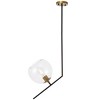 Elegant Lighting Ryland 1 light Black and Brass and Clear glass pendant - 3 of 4