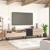 MAYEERTY TV Stand for 80" TV with Double Storage Space, Media Console Table, Entertainment Center with Drop Down Door for Living Room Beige - 4 of 4