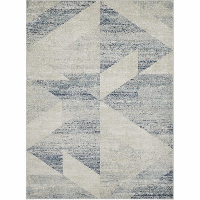 Hauteloom Seana Blue Geometric Area Rug
