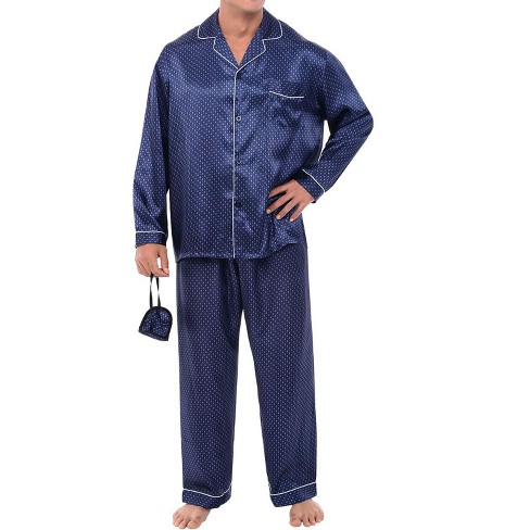 Adr Men s Classic Satin Pajamas Set With Pockets Pj And Matching