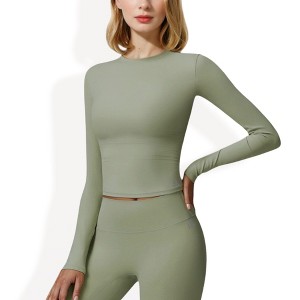 Anna-Kaci Active Women's Long Sleeve Seamless Compression Top for Workout and Activewear - 1 of 4