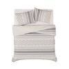 Brooklyn Loom 3pc King Mia Tufted Texture Duvet Cover Set Gray: Polyester, Stripe Pattern, Includes 2 Shams - image 4 of 4