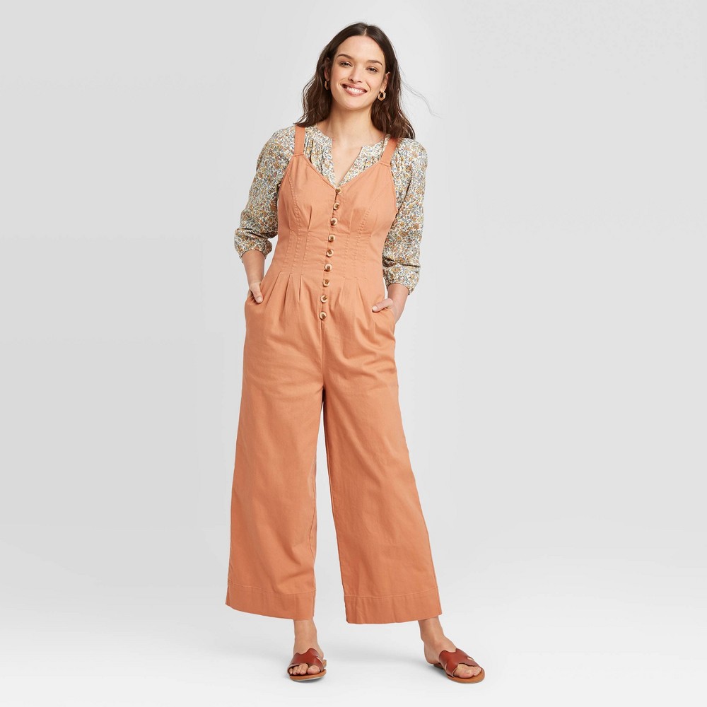 Women's Mid-Rise Sleeveless Ankle length Straight Leg Jumpsuit - Universal Thread Brown 4 was $29.99 now $20.99 (30.0% off)