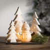 6.25"H, 8.5"H and 10"H Sullivans Lighted Porcelain Fir Tree - Set of 3, White - 3 of 3