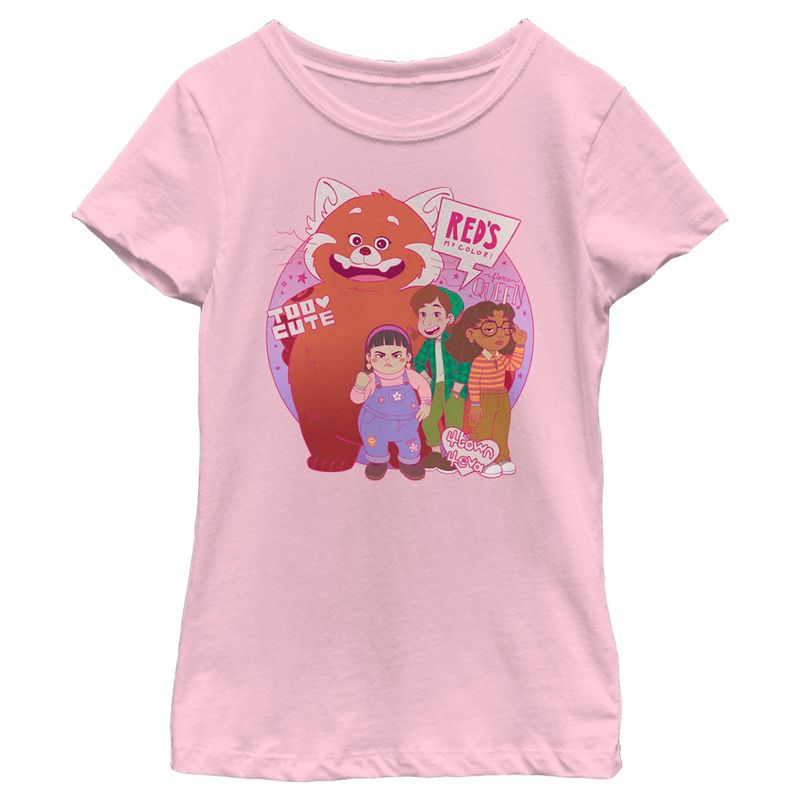Girl's Turning Red Too Cute Group Pose T-Shirt, 1 of 5